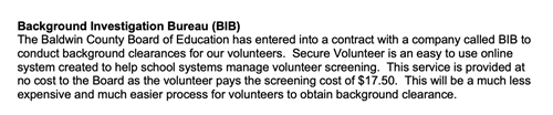 Background Check to be a chaperone